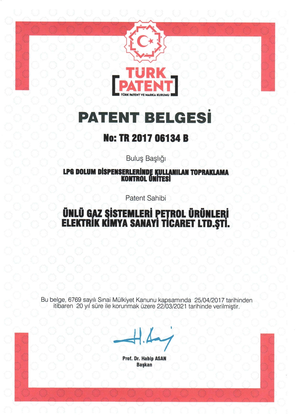 GADE Patent Belgesi
